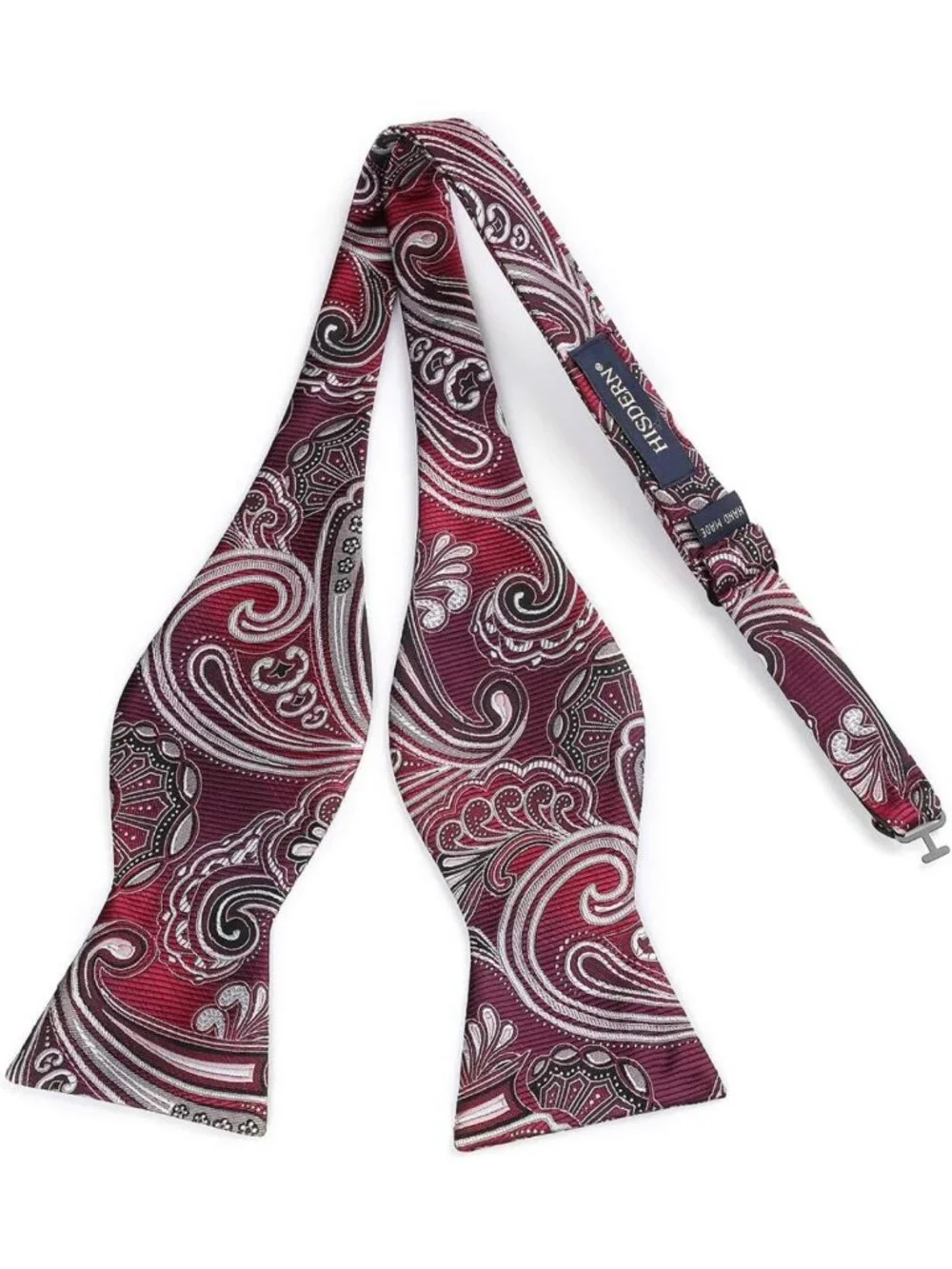 Elegant Paisley Bow Tie & Pocket Square Set for Men - Self Tie Formal Tuxedo